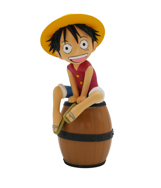 Précommande : ONE PIECE - Luffy sur Tonneau - Figurine Lumineuse - 27 cm