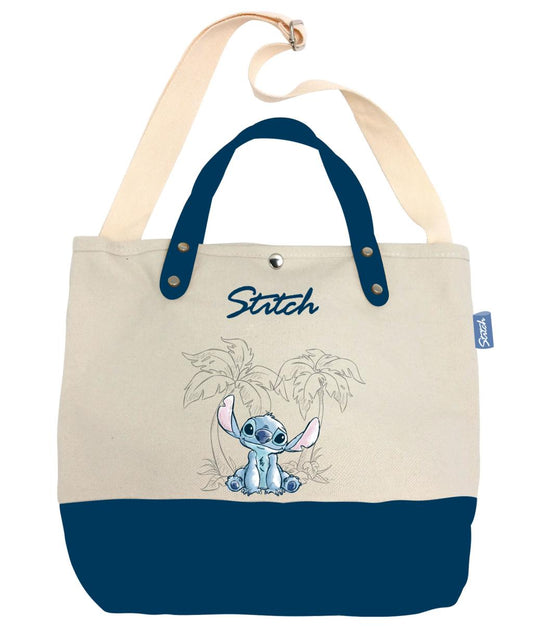 Précommande : STITCH - Ohana & Blue - Grand Sac en Toile - 37x26x11cm