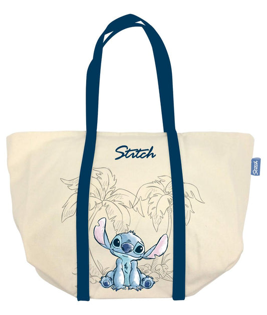 Précommande : STITCH - Ohana & Blue - Grand Sac en Toile - 35x31x20cm