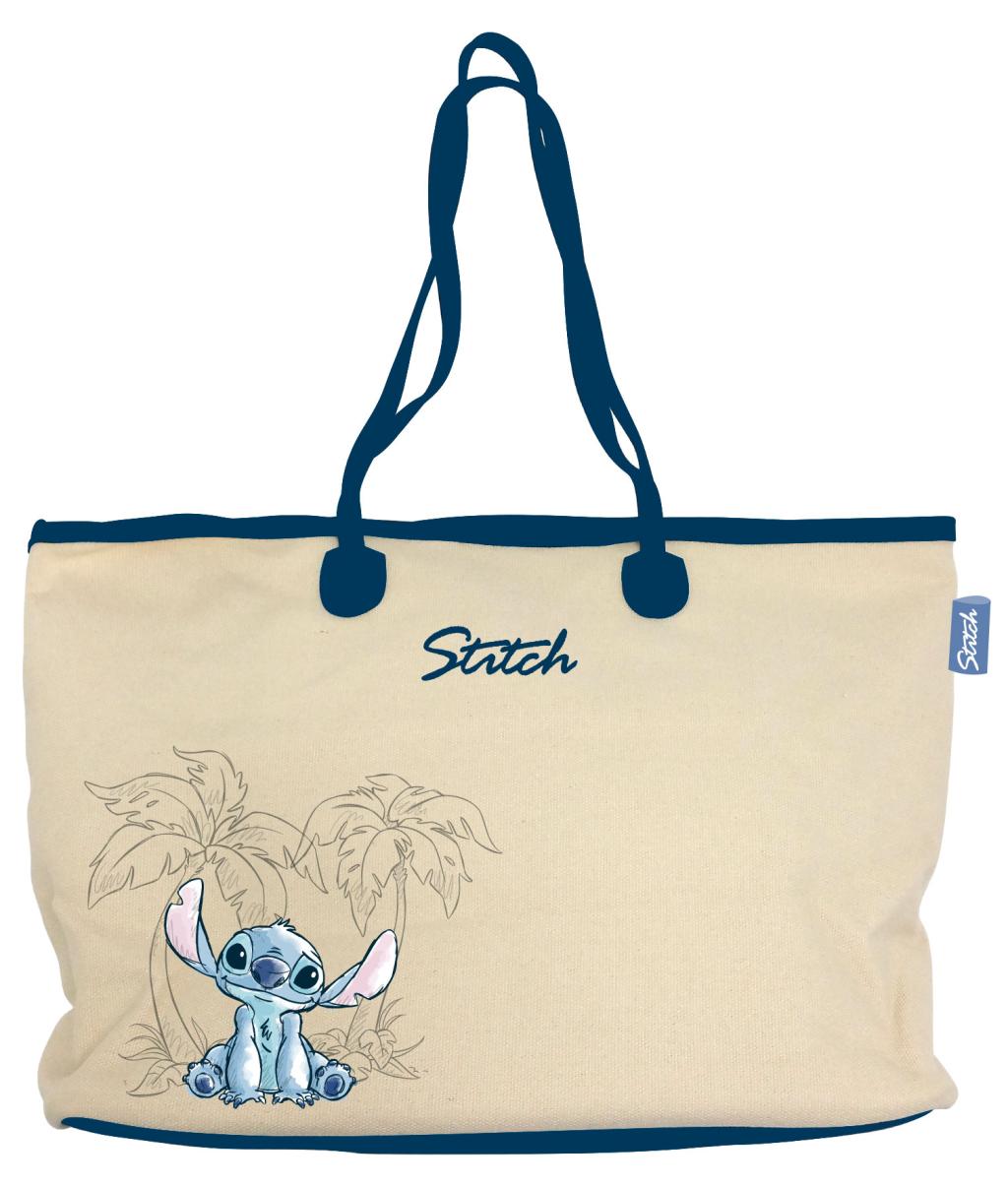 Précommande : STITCH - Ohana & Blue - Grand Sac en Toile - 37x27x16cm