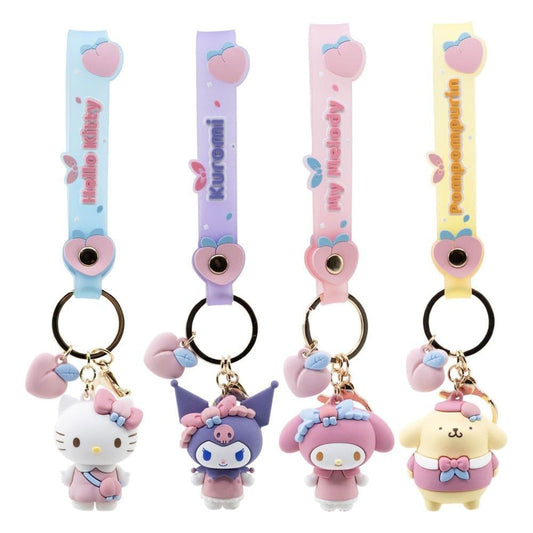 Précommande : HELLO KITTY - Peach Series - Assortiment 12 Porte-Clés 6-7cm