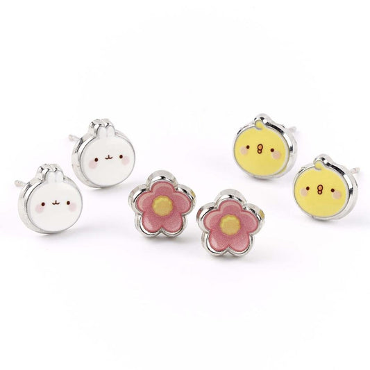 Précommande : MOLANG & Piu Piu - Set de 3 Pairs de Clous d'Oreilles