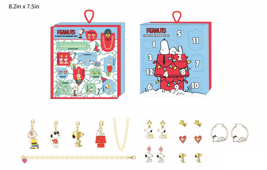 Précommande : SNOOPY - Calendrier 12jours - Set Bijoux - 12 Pc.