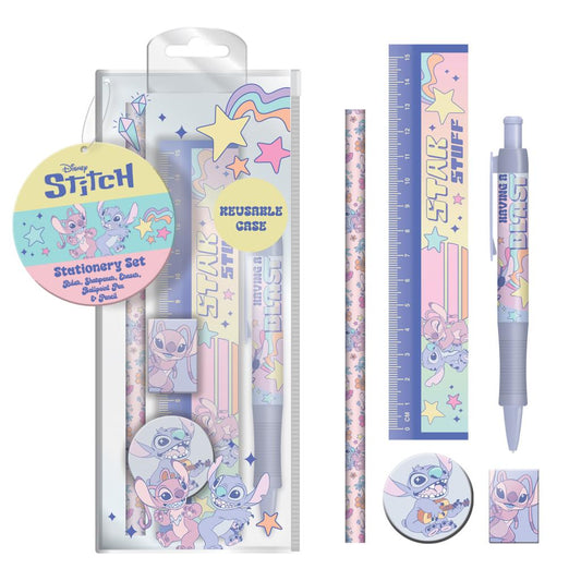 Précommande : STITCH & ANGEL - Space Rocks - Set papeterie 5pc