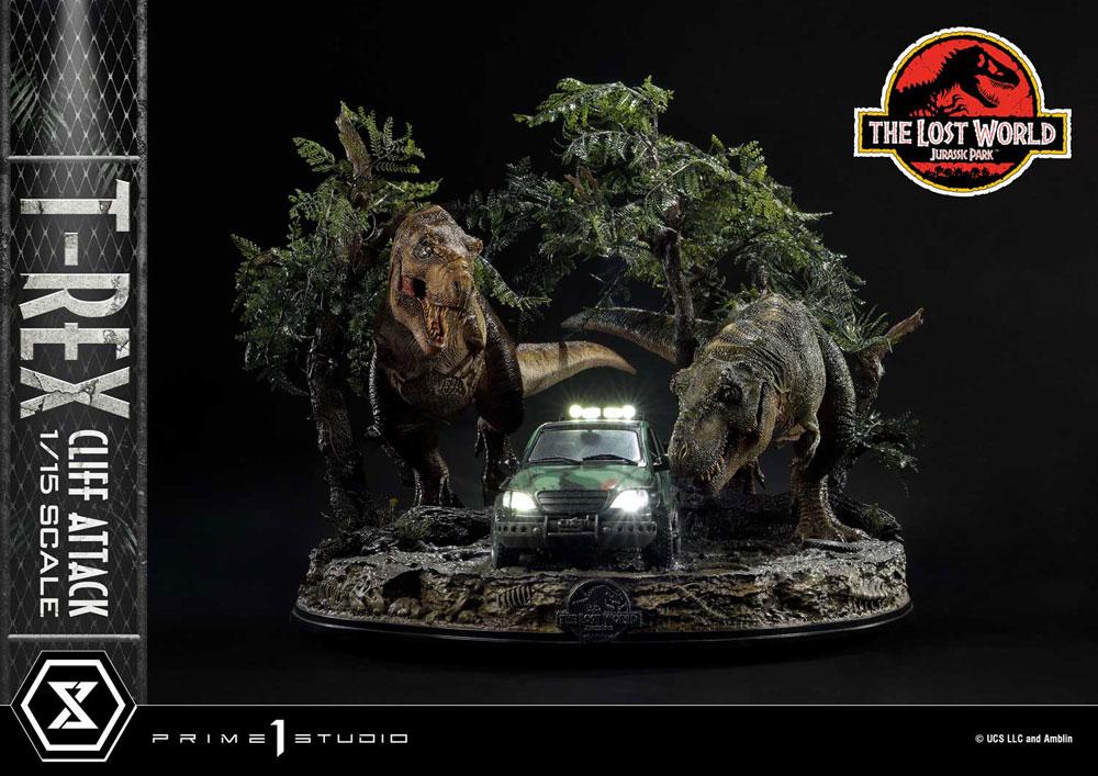 Précommande : JURASSIC PARK LE MONDE PERDU - T-Rex Cliff Attack -Statuette 1/15 53cm